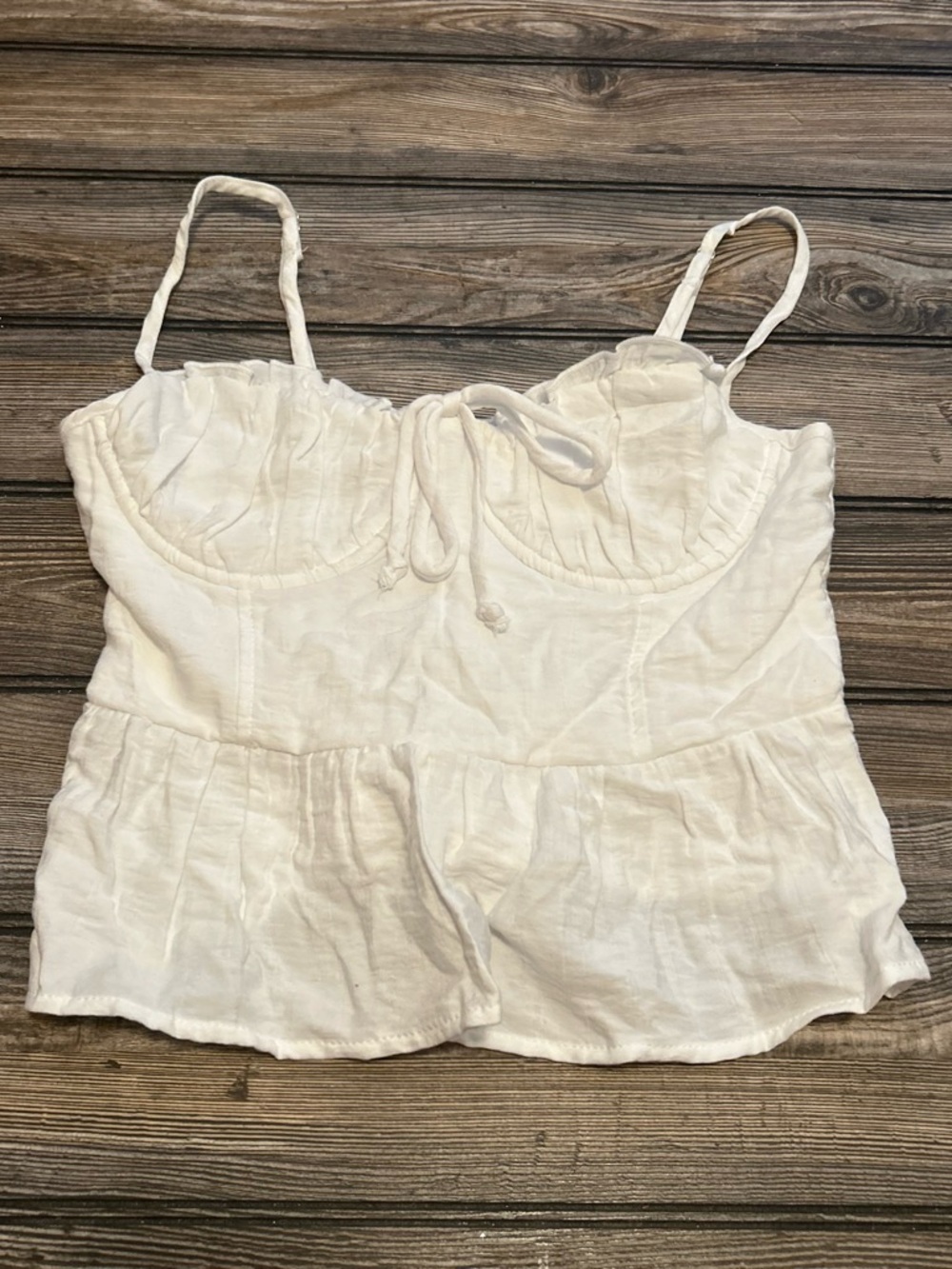 Women's White Peplum Cami Top - Sleeveless